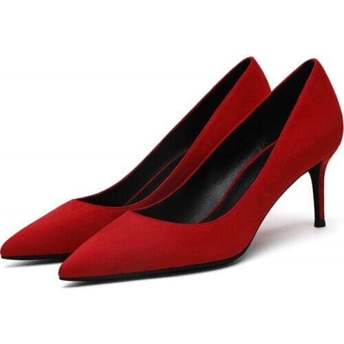 New Spring And Autumn 2020 Pumps High Heels Ladies Bride Pumps Super 6cm Wedding Shoes Big Size Pointed Toe Shoes E0063