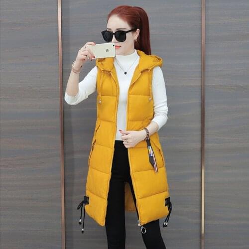 Winter Vest Jacket Thickening Robe Sleeveless Waistcoat Cotton Padded Casual Zipper Decoration Women Hooded Keep Warm Jacket