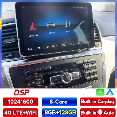 1024*600 8G+128G Android Car GPS Navigation Multimedia Player For Benz ML W166/GL X166 2012-2015 NTG 4.5 Built In Carplay + Auto