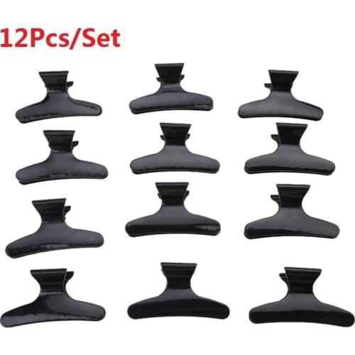 12/Set Butterfly Hair Clips Woman Girls Hairpins Styling Holding Tools Hair Section Claw Clamps Pro Salon Accessories