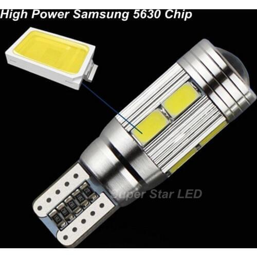 2 X T10 LED W5W Canbus Car Side Parking Light bulbs With Projector Lens For Mercedes Benz C250 C300 E350 E550 ML550 R320 R350