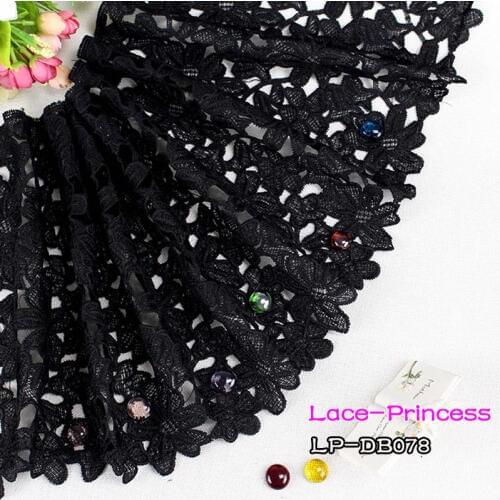 2 yards width 31CM DB078 black hollow embroidery Lace fabric DIY skirt hem costumes Accessories Sewing Edge lace trim