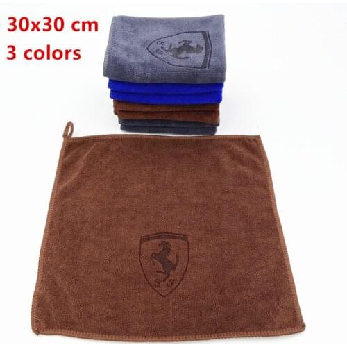 30*30CM For Ferrari California GTC4 Lusso F430 458 488 599 Roma Car Sticker Wash Microfiber Towel Car Cleaning auto styling
