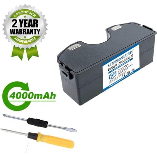 LOSONCOER Battery 4000mAh Battery For ECOVACS Deebot DT85G DT85 DT83G DM81 Robot Vacuum Cleaner Sweeper Batteries