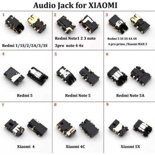 Earpiece Headphone Audio Jack For Xiaomi Mi Max 2 4 4C 5X / Redmi 1S 2 2A 3 3S 3X 4X 4A 4 Pro Prime Note 1 2 3 Pro 4 4X