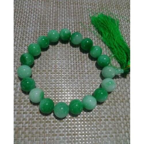 Natural Green jade bracelet hand Rosary bracelets 18 big beads Buddha bead