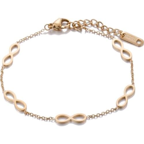 ONYSS Bracelet on the leg Bracelets Wholesale Stainless Steel Number 8 Shape Wrist Bracelet & Bangles