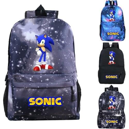Cartoon Sonic Backpack Kids School bag Teens Travel Bag Student Schoolbag Mochila Book Bag Boys Girls Large capacity knapsack