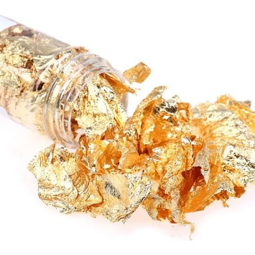 5g/bottle Edible Grade Genuine Gold Leaf Schabin Flakes 5g 24K Gold Decorative Dishes Chef Art Cake Decorating Tools