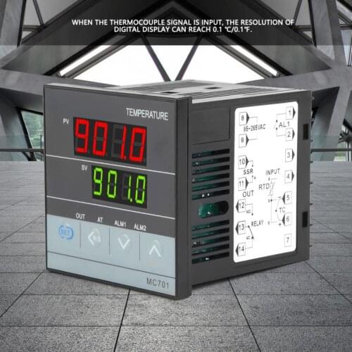 Hygrometer MC701 Digital PID Temperature Controller K Type PT100 Sensor Input Relay SSR Output Meteo Station