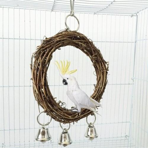 Parrot Rope Hanging Braided Budgie Perch Toy Parrot Swing Cage Toy Chew Bites for Parakeet Cockatiel Cockatoo Conur Birdcage