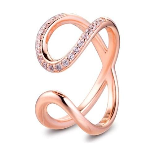 CKK Ring Wrapped Open Infinity Rings Women Anel Feminino 100% 925 Jewelry Sterling Silver Anillos Mujer Wedding Engagement