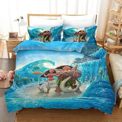 Disney Cartoon Pattern 3d Quilt Cover 3pcs Set Soft and Comfortable Polyester Bedding Pillow Case Quilt Cover Home Textiles 2D01