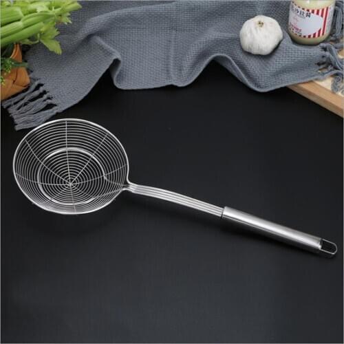 Kitchen Stainless Steel Mesh Skimmer Asian Strainer Ladle Frying Fryer Scoop