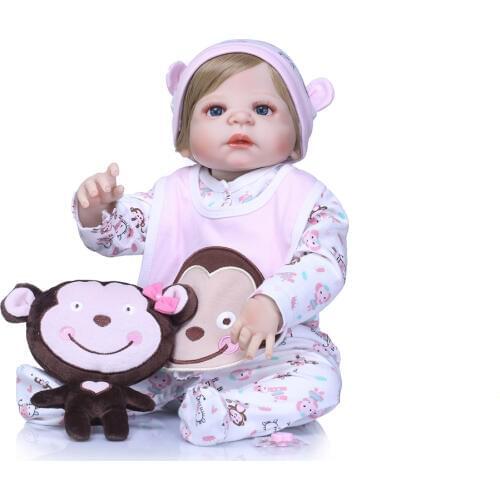 23" New Design Lovely New Born Baby Girl Doll Toy 57cm Realistic Reborn Dolls Silicone Vinyl Full Body Alive bebe Boneca Reborns