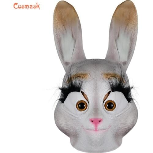 Cosmask Mask Cospaly Rabbit Mask Judy Animals Halloween Masquerade Party Props Full Face Latex Masks