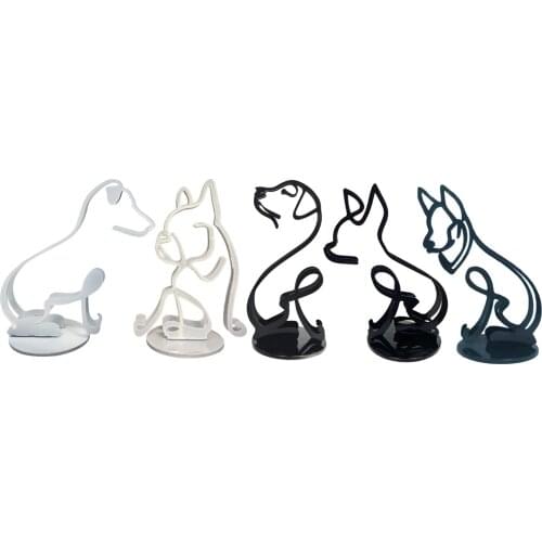 Metal Statue Figurine Dog Sculpture Animal Decor for Home Car Office Living Room Study Decor Ornament Crafts
