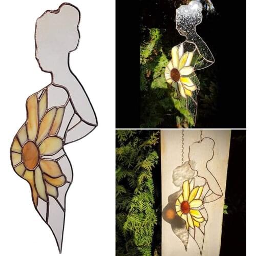 Pregnant Women Wall Pendant Pregnancy-shaped Anti-deform Plexiglass Suncatcher Window Hanging Ornament Decoration for Home