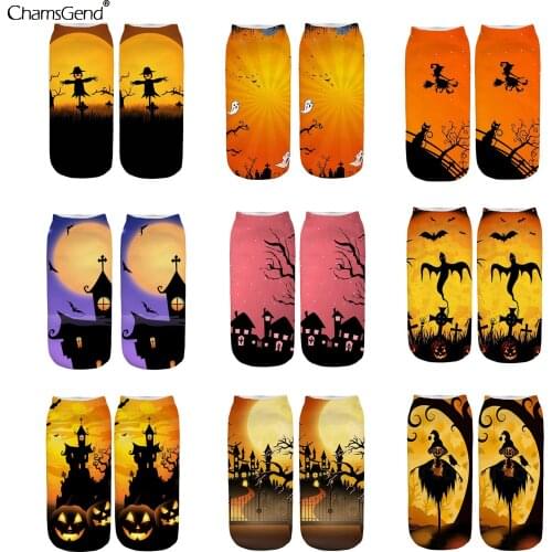 2021 New Halloween Printed Personality Unisex Funny Socks Creative Halloween Harajuku Antiskid Breathable Happy Funny Socks