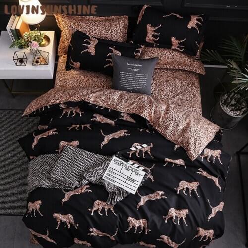 New Duvet Cover + Pillow Case King Queen Size Comforter Sets Leopard Printing Bedding Set AB