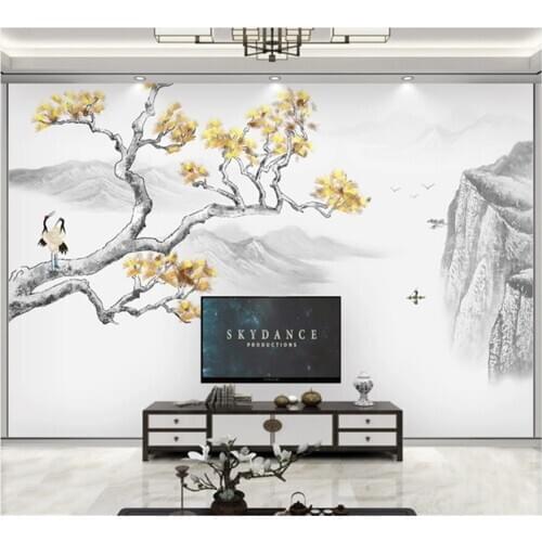 Wellyu Customized Wallpaper 3d Modern Light Luxury Landscape Painting Songhe Stone Marble TV Background Wallpaper