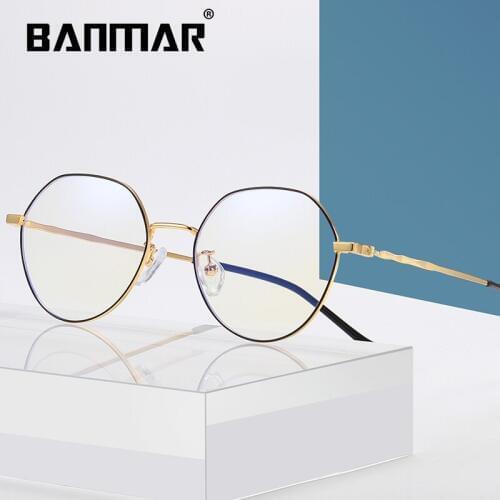 BANMAR Optical Anti Blue Light Glasses Men Gold Anti Blue Rays Eyewear Blocking Radiation Protection Gaming Computer A2107