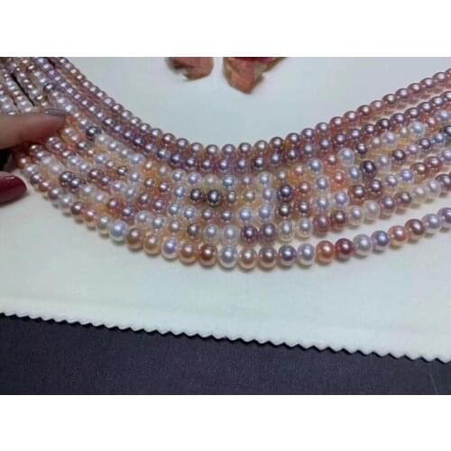 D912 Pearl Necklace Fine Jewelry Almost Round 8-9mm Nature Colorful Fresh Water Pearls Necklaces for Women Fine Presents