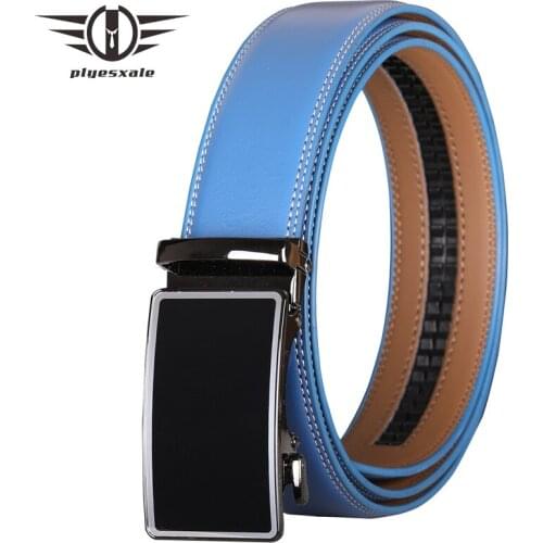 2021 NEW Arrival Mens Blue Belts Automatic Buckle Casual Formal Men Belt Genuine Leather Luxury High Quality 3.5cm Width B350