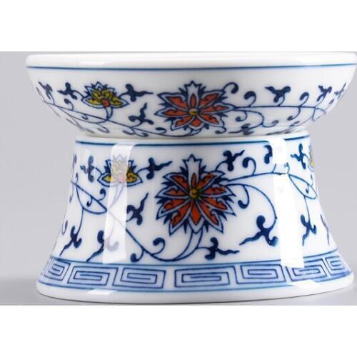 "King Tea Mall " Blue and White Porcelain Twining Lotus Tea Strainers, Filters, Infusers for Chinese Tea Gongfu Chadao, Teawares