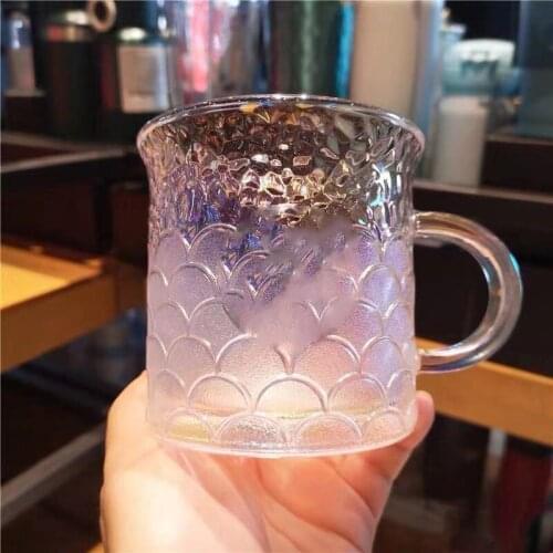 Star Cup Star Daddy Cartoon Fish Scale Cup Symphony Glass Water Cup Coffee Cup Men and Women Creative Gift Cup Handle Cup