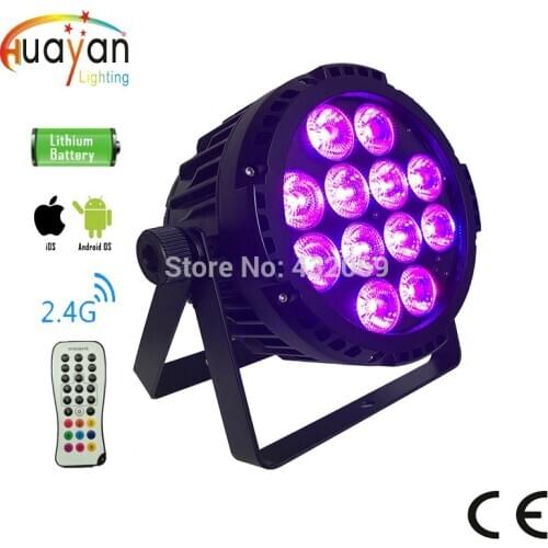 Night club outdoor lights led par 64 battery 12x12W dmx uplighting wireless battery rgbwa uv wifi led par