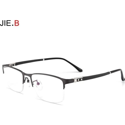 High quality fashion ultra light business comfortable male half frame glasses frame can be equipped with myopia anti-blue light