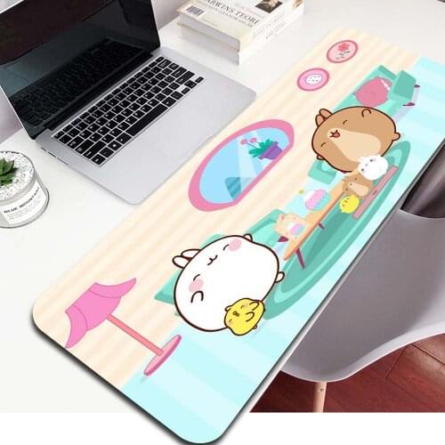 XGZ Molang Anime Kawaii Mouse Pad Xxl Gamer Laptop PC Gaming Accessories Keyboard Mat Anime Mouse Desktop Pad Gaming Mouse Pad