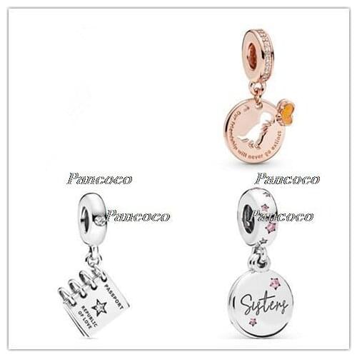 925 Sterling Silver Baeds Republic Of Love Passport Dangle Charm Fit Pandora Women Bracelet & Necklace Diy Jewelry