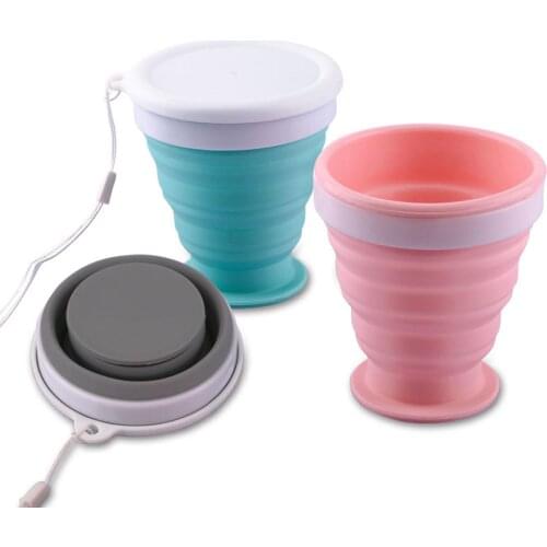 100ml 200ml 350ml Silicone Collapsible Cups Folding Cup Portable Pocket Size Reusable Coffee Cup for Hiking Outdoor