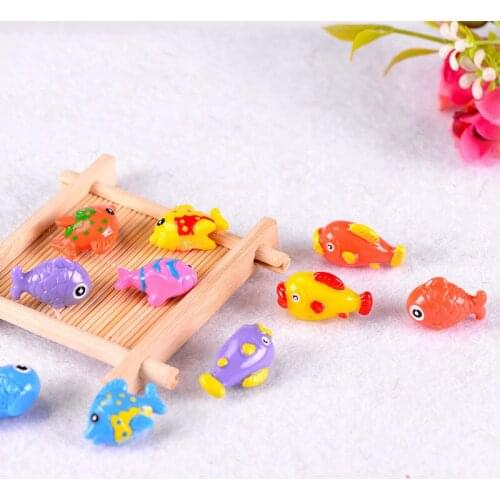20PCS Colorful Ocean Marine Fish Figurine Cartoon Animal Fairy Garden Home Miniature Ornament Desk Decoration DIY Accessory
