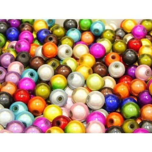 200pcs candy Mixed Color 3D Illusion Miracle beads 10mm Spacer bracelet jewelry accessories sewing applique dress DIY cabochon