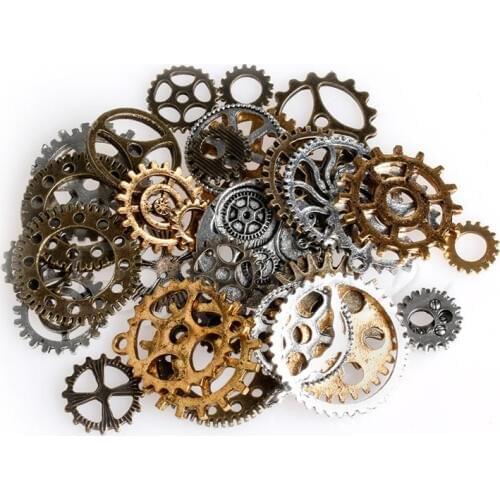 42Pcs/Pack Mix Alloy Mechanical Steampunk Cogs & Gears DIY Pendant Jewelry Craft