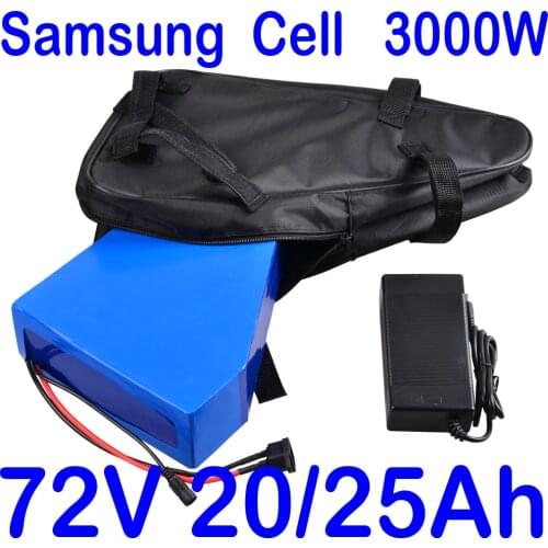 72V 1500W 2000W 3000W electric bike battery 72V 18AH Lithium Battery 72V 18AH ebike battery with 50A BMS+2A Charger free duty