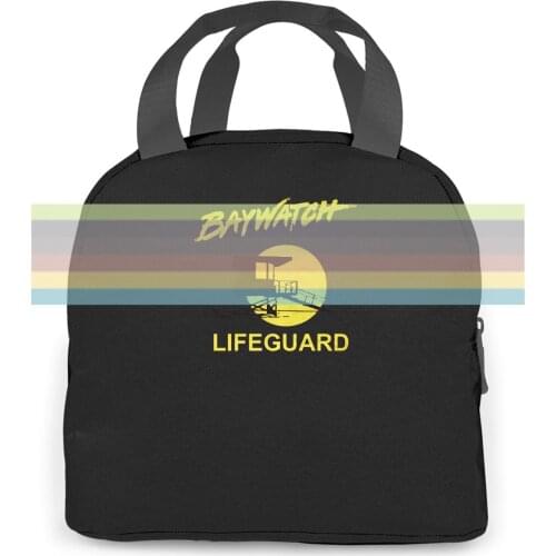 Baywatch Rot Lifeguard David Hasselhoff,Kult New women men Portable insulated lunch bag adult