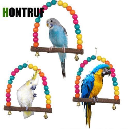 Large Medium and Small Parrot Hamsters Totoro Bird Cage Supplies Pet Bite Toy Swing Stand Drying Apple Tree Branches Stand Pole