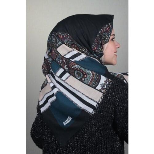 BONJELA PATTERNED COTON SCARF-DESEN-55-RENK-12