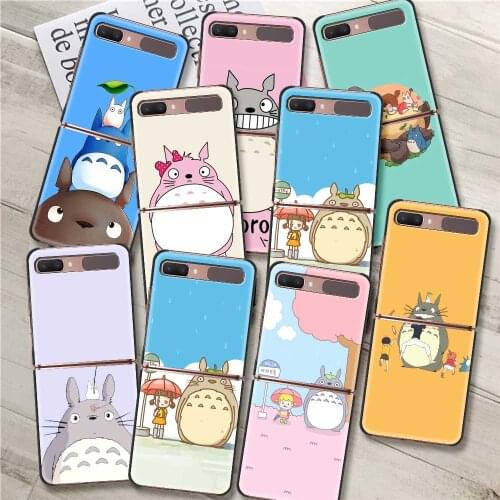 Cute Totoro Phone case For Galaxy Z Flip 5G caso Fundas coque Soft Bumper Material Smartphone