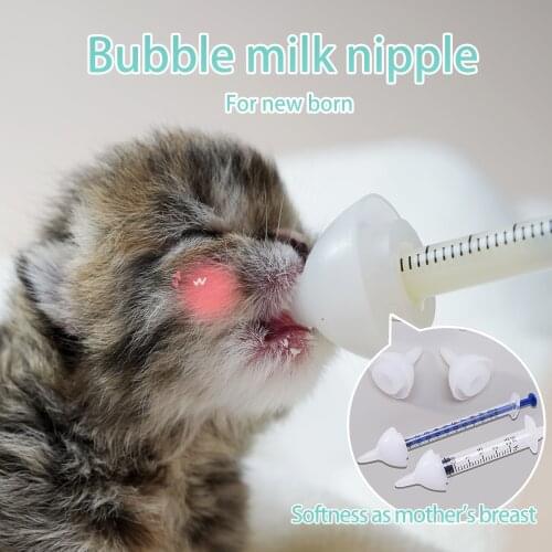 2021 New generation Dongdong pets Bubble Milk nipple for new born puppies/ baby cats milk feeder