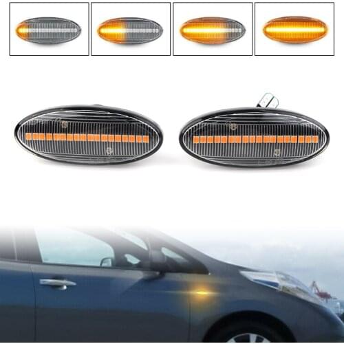 Dynamic Car LED Side Marker Turn Signal Light Clear For Nissan Qashqai J10 X-trail T31 Cube Juke Leaf Micra Micra K13 Note E11