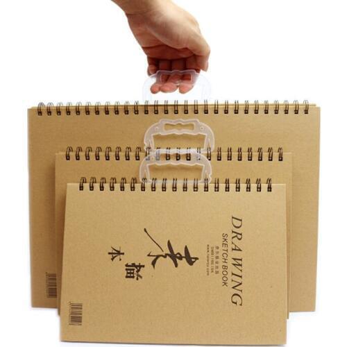 Cowhide Paper Sketchbook 16K/A4/8K Journal Pad Double Coil Ring Spiral Notebook Paper Weekly Planner Diary Agenda Travel Drawing