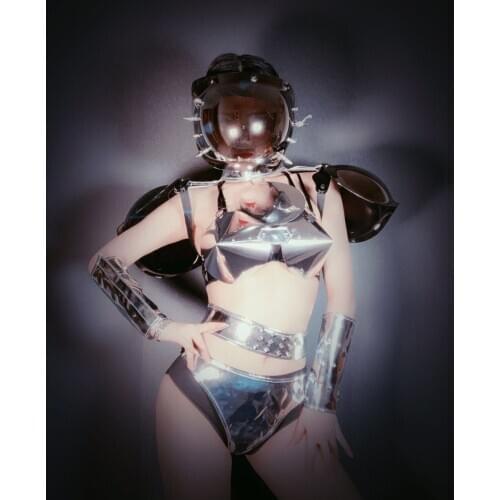 Future technology Nightclub party dance mirror costume women girl cosplay costumes