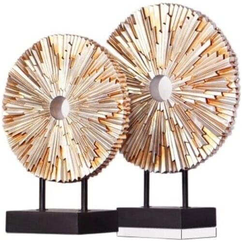 American style Resin round plates ornaments for porch/ TV cabinet /living room handmade resin sun craft arts