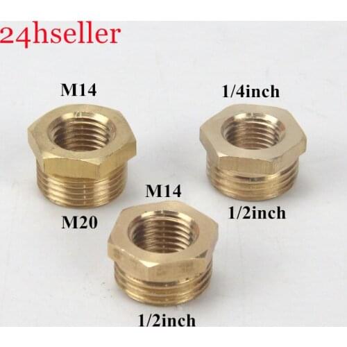 1/2"-M14 Thread 100% Brass Connector for Garden Irrigation Watering Water Gun Adapter Washing Car Fittings