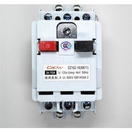 High pressure car washer switch DZ162-16 0.1A-16A Adjustable 3 Pole DIN Rail Motor Protection Switch Circuit Breaker